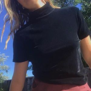 Vintage velvet banana republic turtleneck black blouse